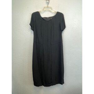 NWT Talbots Women's Black 100% Viscose Cap Sleeve Sheath Dress Size 12